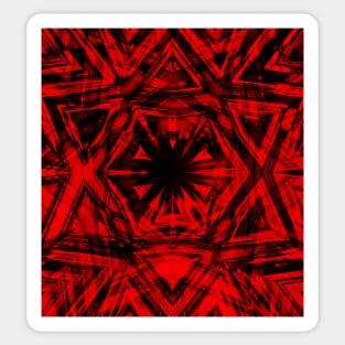 red and black kaleidoscope confusion Sticker